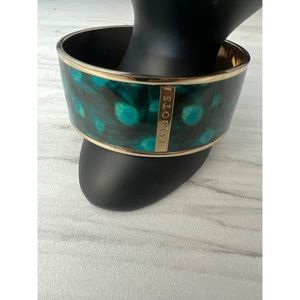 Talbots Bangle Bracelet Peacock Feather Enamel